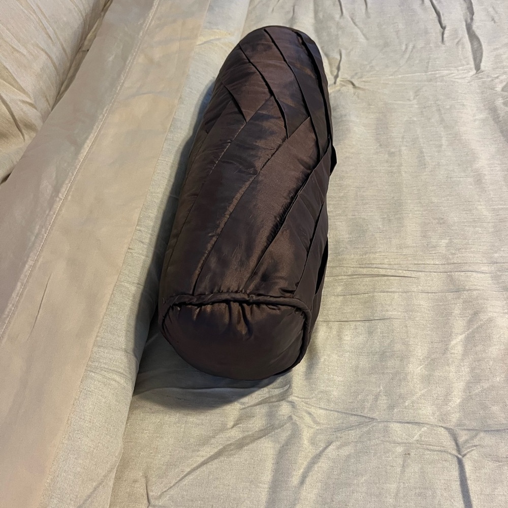 Brown Satin Bolster Pillow